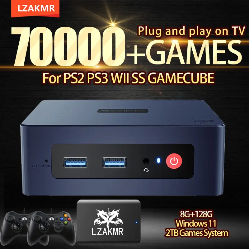 

Retro Game Lovers Dream Plug and Play on TV 70000+Games 8G+128G Wind11 2TB Games System For PS2 PS3 WII SS GAMECUBE Game Console