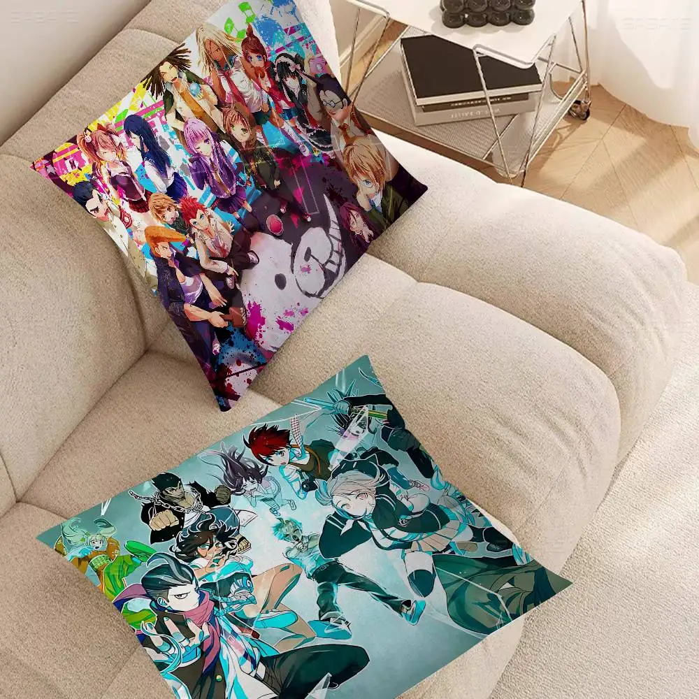 Classic Anime Danganronpa Movie Cushion Cover Pillowcase Upholstery Sofa Throw Pillow Home Decor Pillowcas