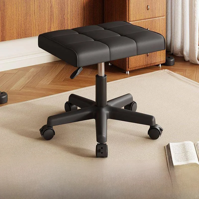 home-leisure-adjustable-height-small-square-stool-footrest-with-universal-wheels-for-living-room-bedroom-fabric-storage-stool