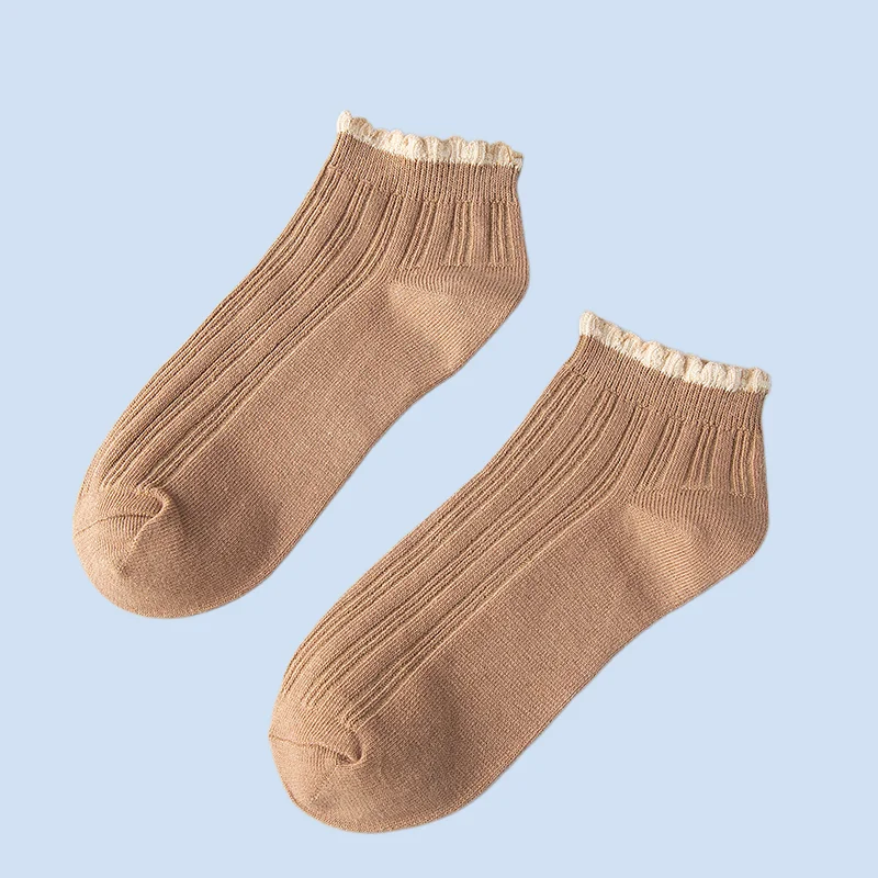 Chaussettes Bateau Minces Courtes en Dentelle pour Femme, Mignonnes, Peu Profondes, Printemps et Automne, 3/6 Paires