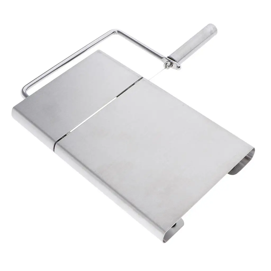 Stainless Steel Soap Cutter Cutting Tools Rectangle Loaf Mould with Wire for Craft Soap Making, Silver