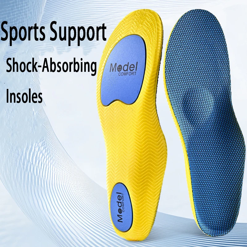 Athletic Arch Support Insoles, Bouncy Shock-Absorbing Shoe Pads, Sweat-Wicking Non-Slip Odor-Free for Running 1Pair/2Pair