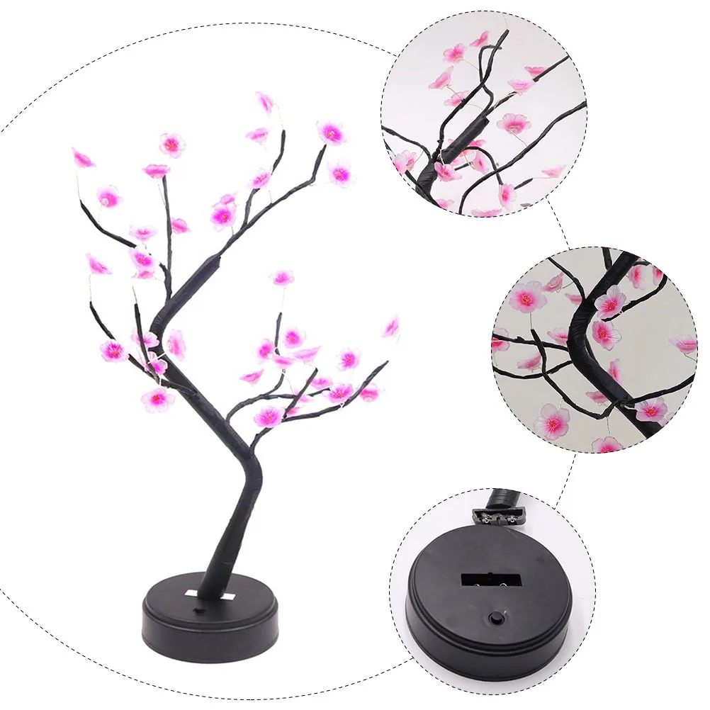 

Creative Tree Shape Night Lamp Plum Blossom Light Decorative For Bedroom Desktop Home Wedding Peach Blossom Small Night Light