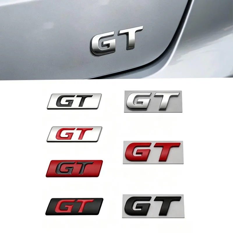3D GT Emblem Badge Car Fender Trunk Sticker Decal for VW Golf Jetta Passat Ford Honda Toyota  Kia Peugeot Trim