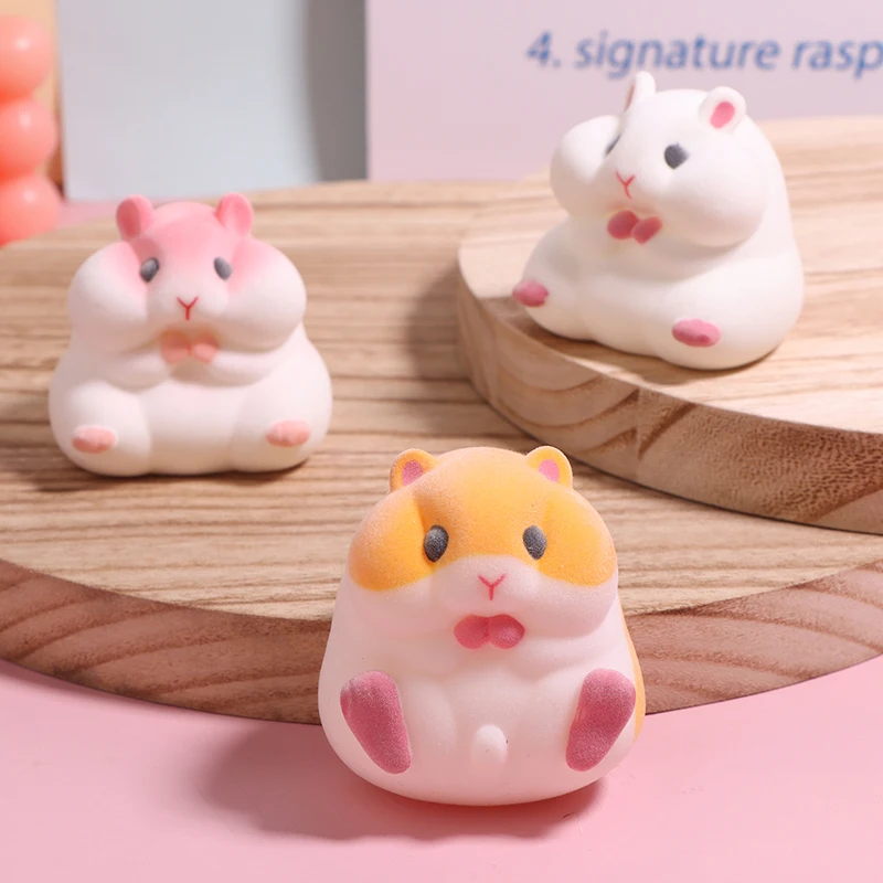 1PC Leuke Kawaii Vette Melkachtige Zachte Hamster Massaal Pluche Poppen Squeeze Stress Gashapon Speelgoed Capsule Prop