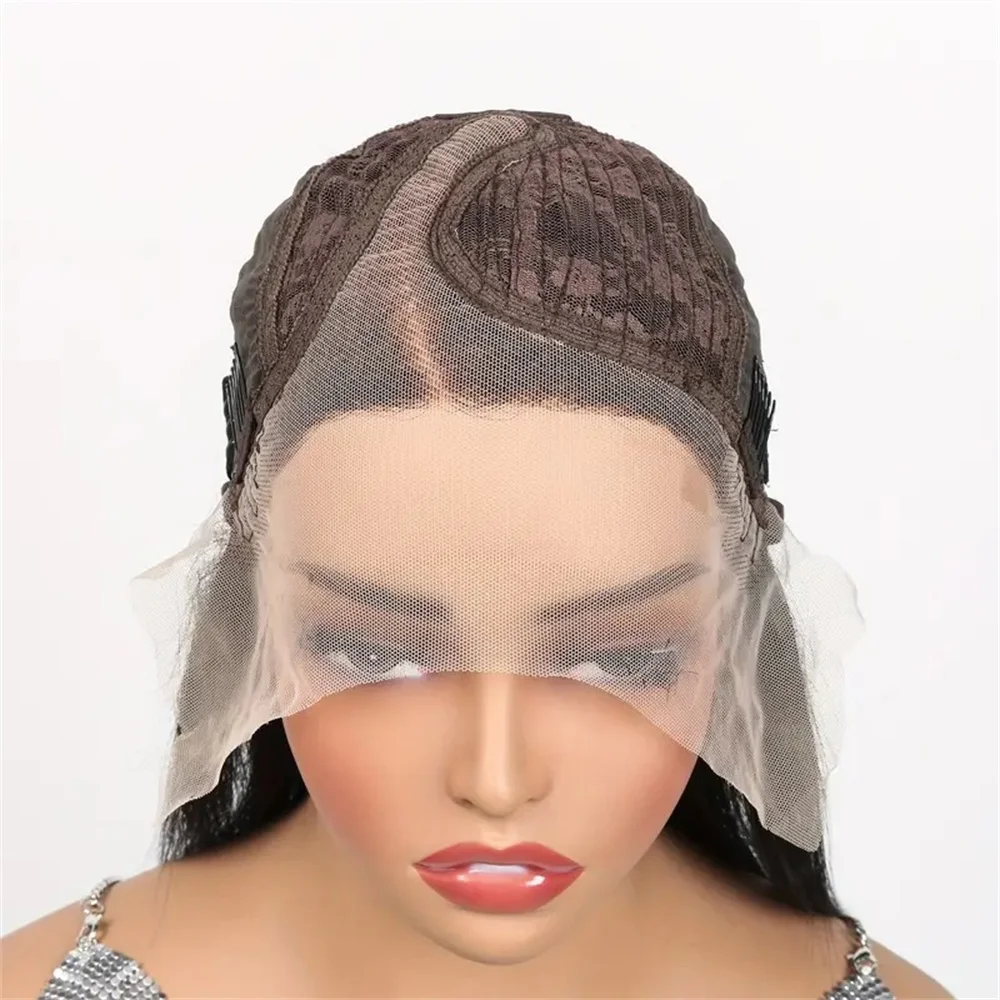 Parrucca Bob diritta per donna Capelli umani con densità del 180% Pre-pizzicati e pretagliati Anteriore in pizzo Versatile stile parte laterale Aspetto naturale