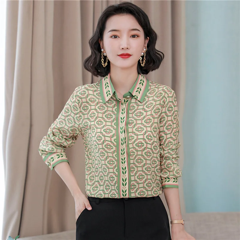 

Unique WomenClothing Early Spring New Fresh Retro Floral Print Silk Blouse