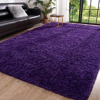 Luxury Fluffy Area Rug Modern Shag Rugs for Bedroom Living Room Rug  for Kids Nursery Girls Home Purple Deep