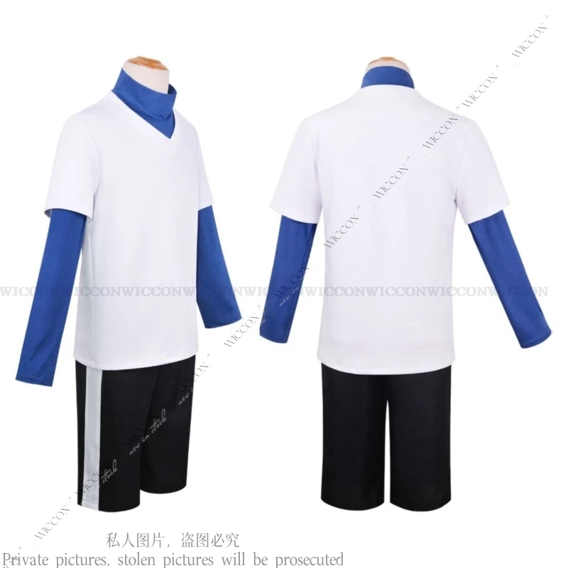 Killua Zoldyck Cosplay Costume Hunter T shirt Full Set Wig Halloween Woman Man Shoes Card Cap Daily Outfit Party Gift Killua