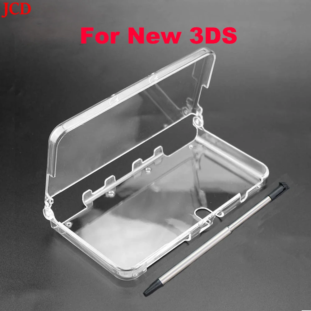 JCD In Bulk Plastic Clear Crystal Protective Hard Shell Skin Case Cover For Nintend 3DS  New 3DS New 3DS XL LL Console & Stylus