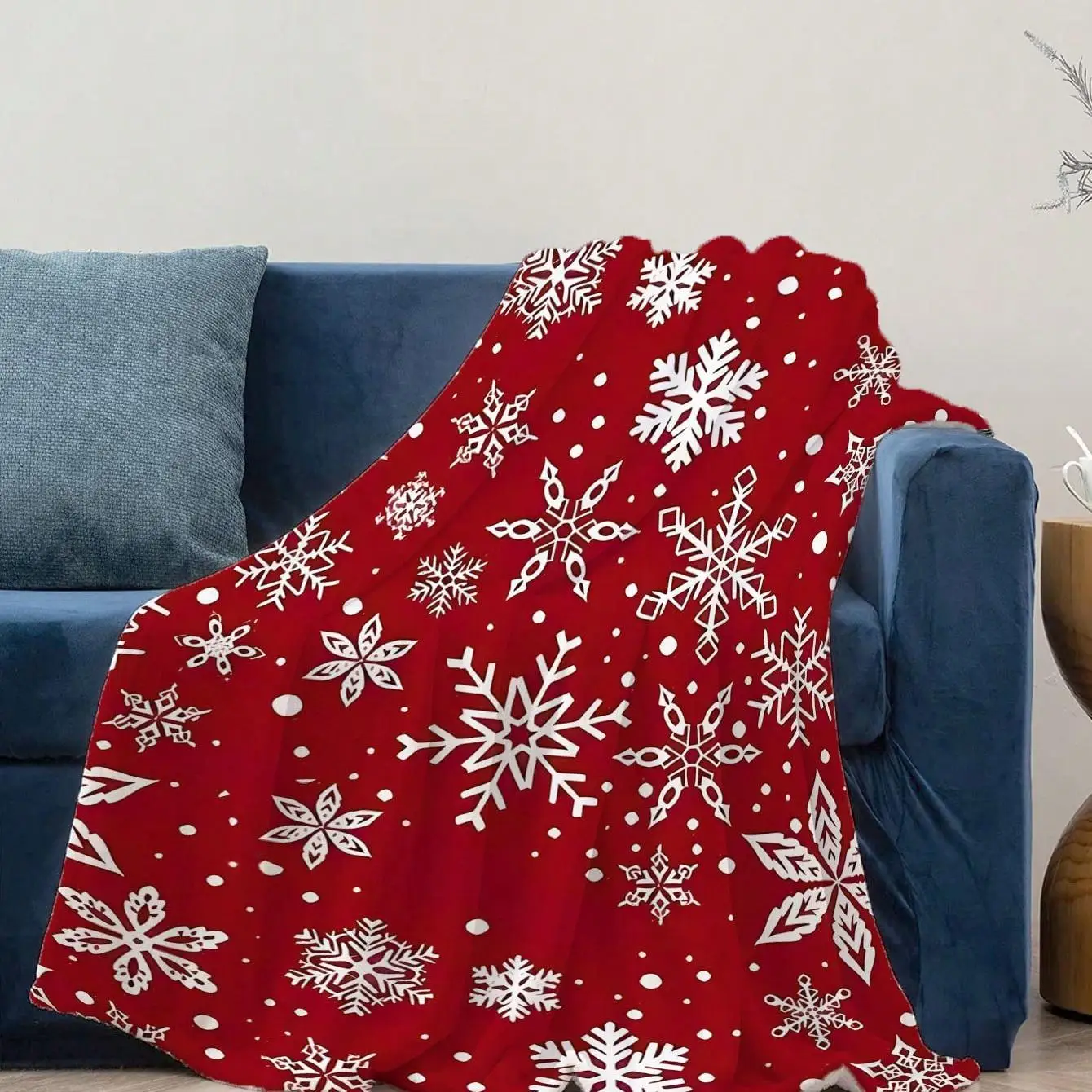 Snowflake Throw Blanket Soft Comfortable Throw Blanket  Warm Napping Blanket for Home Office Travel Outdoor Camping