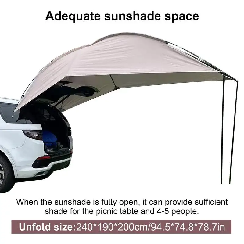 Multi-Functional Car Tailgate Canopy Rainproof Camping Car Tent Sun Protection Vehicle Awning Tent Auto External Accessories