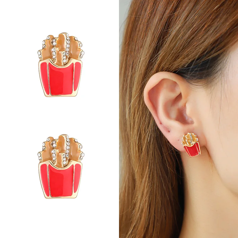 بيتزا صغيرة طازجة بطاطس مقلية أقراط أنثى الأمازون الآيس كريم الماس الملون الشعبي