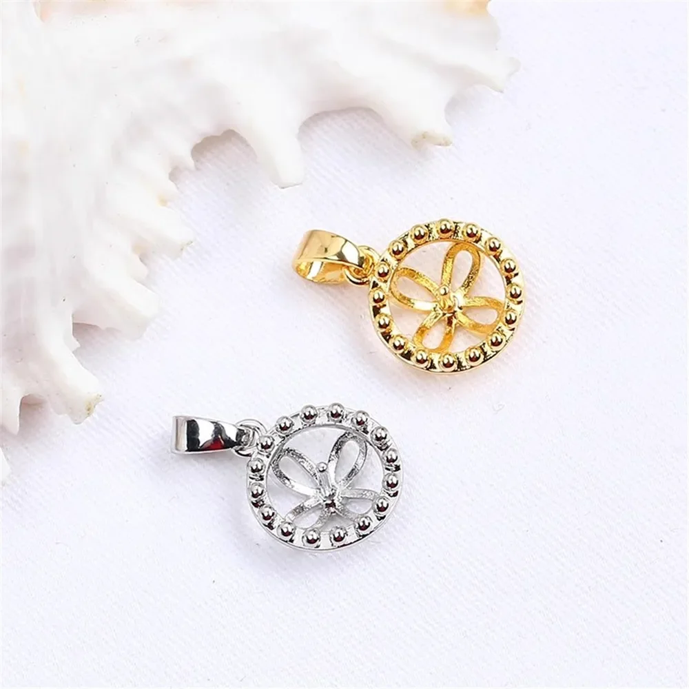 19 Style Half Hole Eye Pins Beads End Caps Top Drilled Pendant Bails Connector For DIY Jewelry Accessories No Pearl No Chain