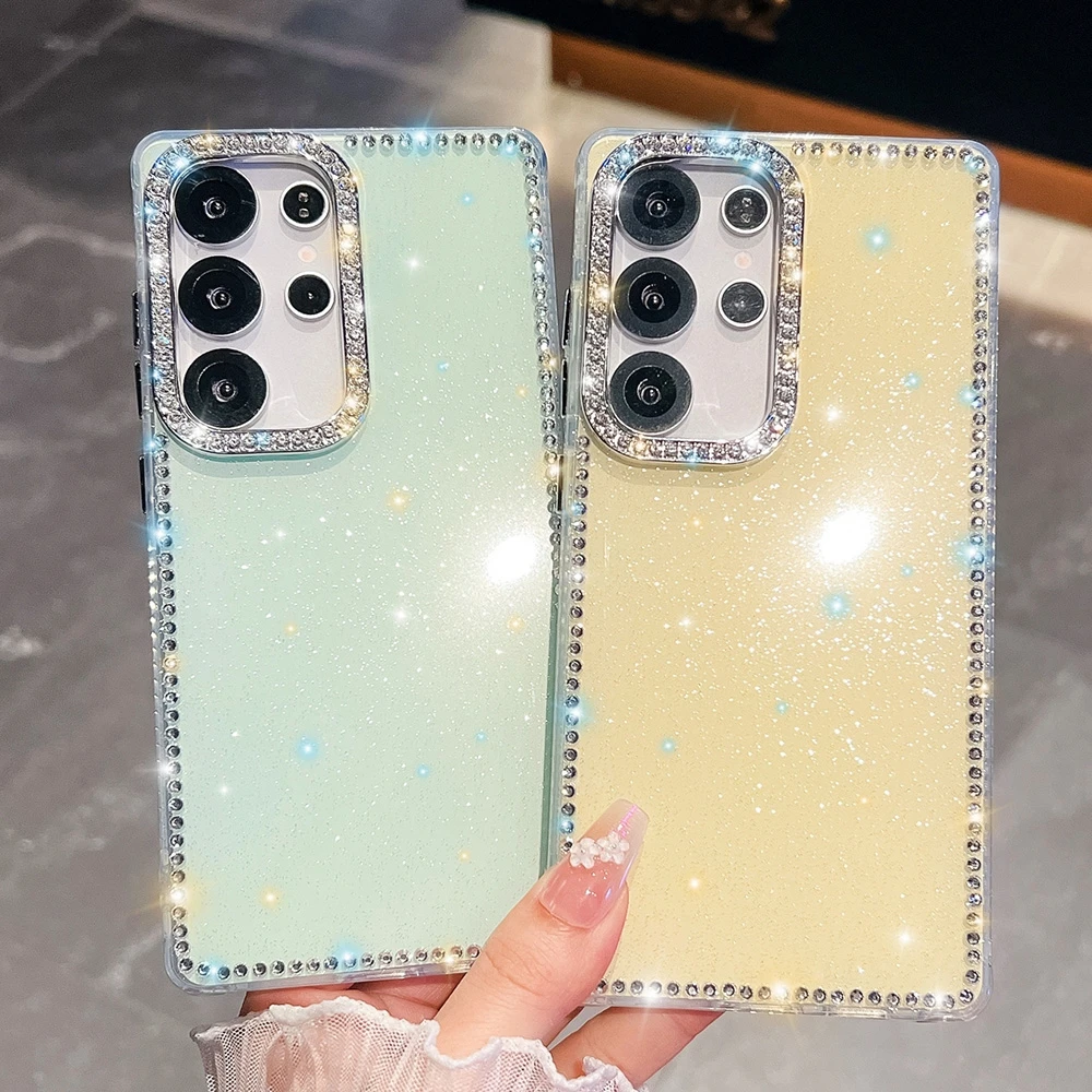 Diamond Rhinestone Glitter Phone Case for Samsung S25 S24 S23 Ultra Plus FE A56 A55 A36 A35 A26 A17 A16 A15 A07 Shockproof Cover