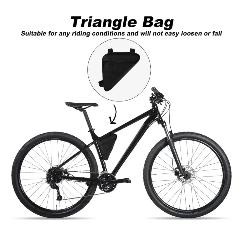 Sacos de armazenamento de ferramentas de bicicleta, tipo alça de sela triangular sacos de bicicleta, acessórios de bicicleta resistentes ao vento
