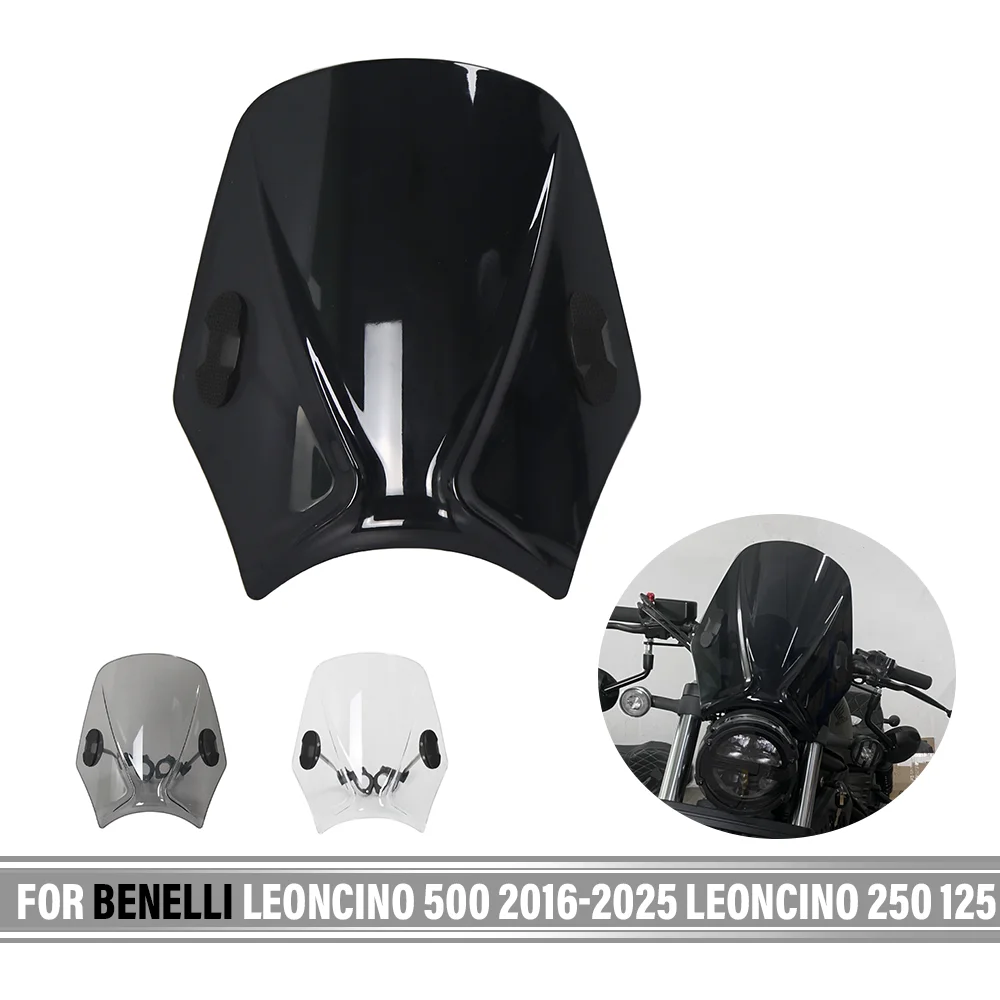 For BENELLI LEONCINO 500 LEONCINO 250 125CBS BN 125 Universal Motorcycles Custom Compact Sport Wind Deflector Retro Windshield
