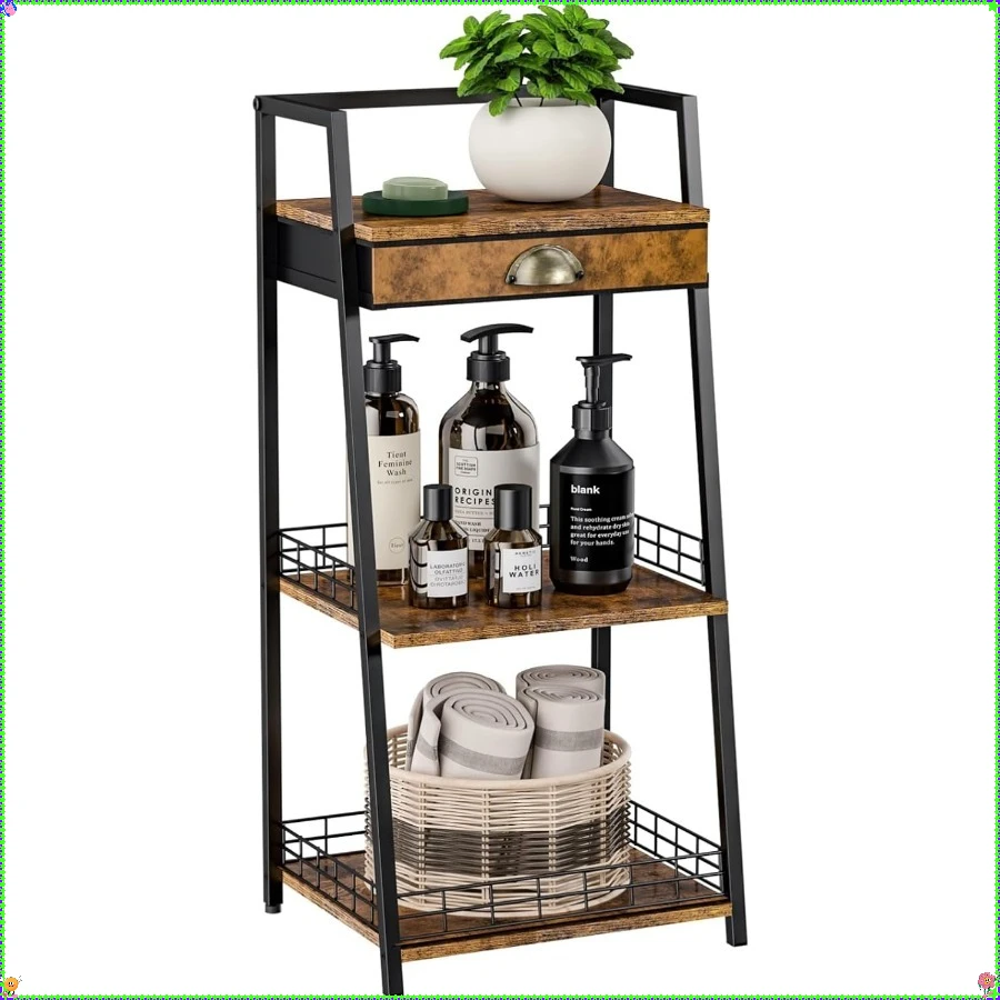 رف من 3 طبقات مع أدراج قماشية، رف تخزين متعدد الوظائف للحمام وغرفة النوم ومنظم الخزانة #1