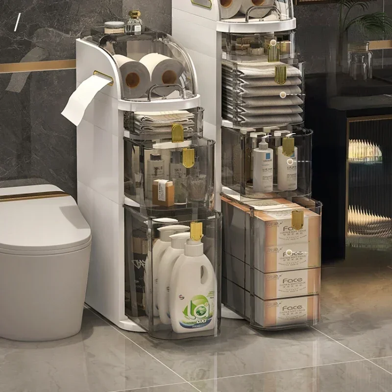 Cabinet for Bathroom Scratch Resistant Reinforced Frame Sturdy Construction Smooth Surface Easy to Use Stable Structure