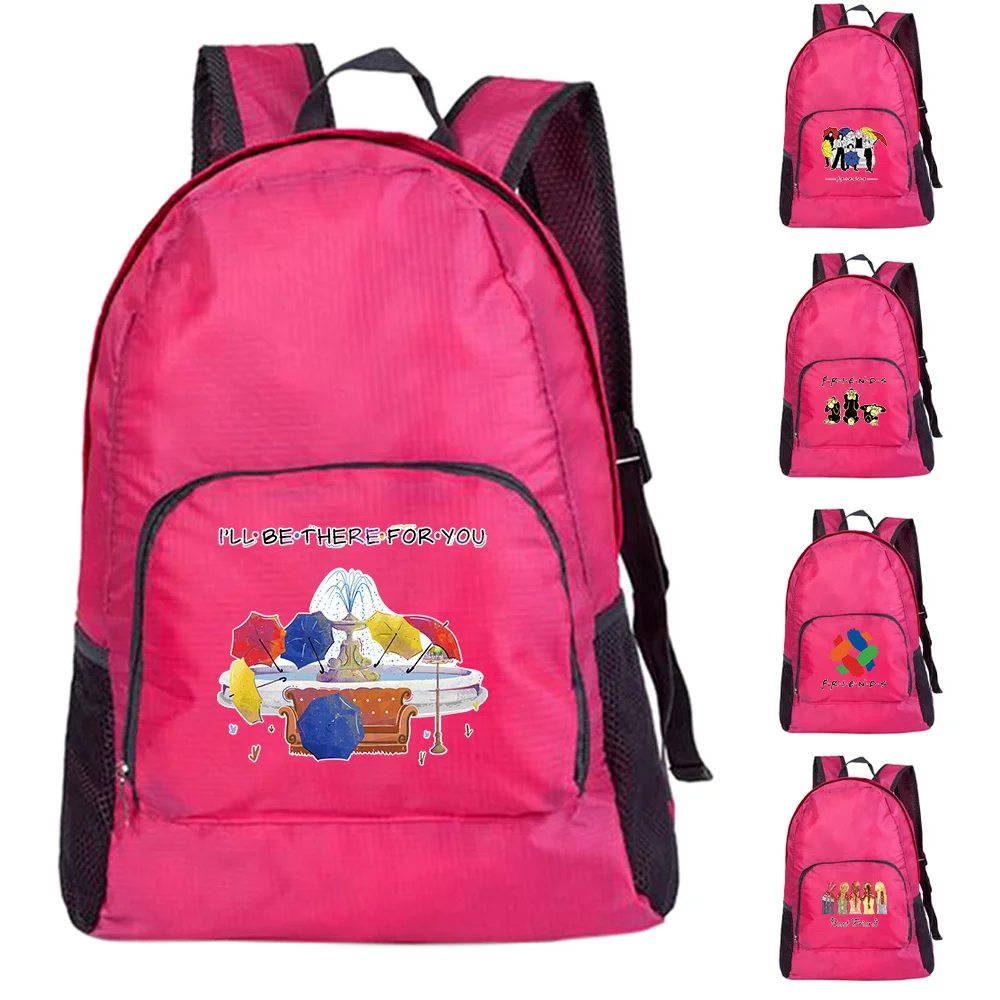 

2026 Foldable Backpack Friends Printed Lightweight Outdoor Portable Bags Pink Camping Hiking Travel Daypack Men Women Sport Bags