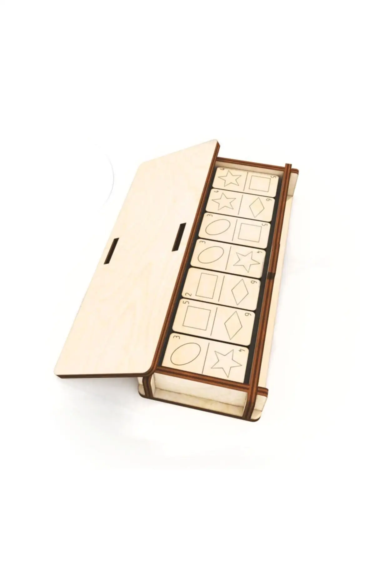 Geometrische Vormige Hout Boxed Domino Game