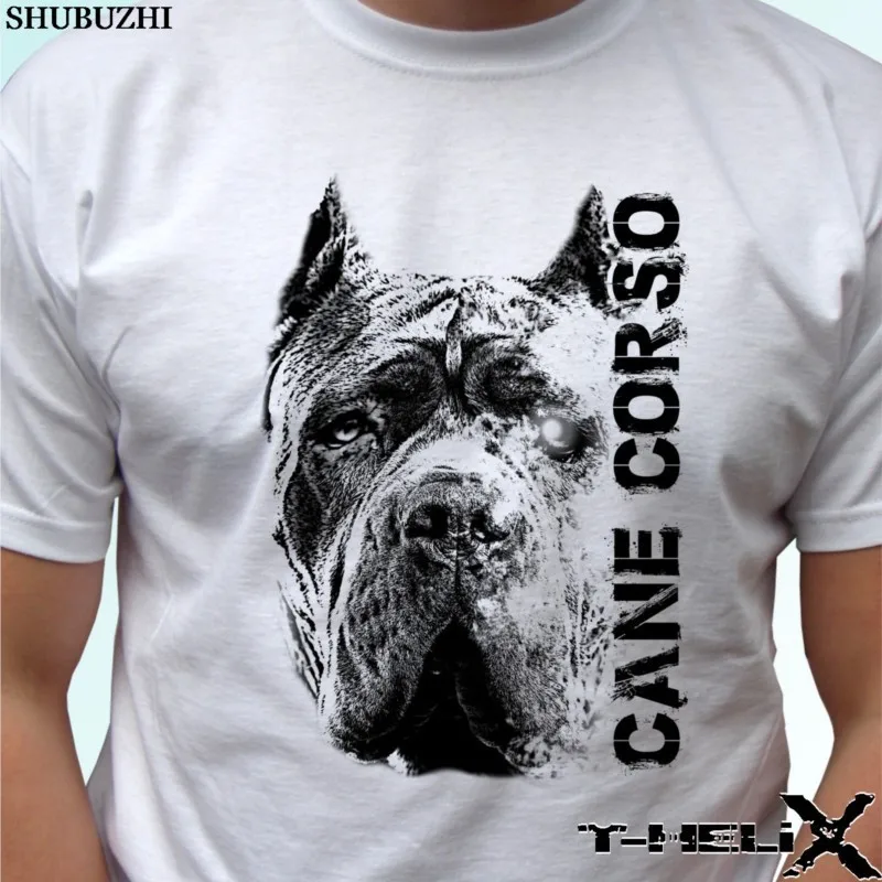 New Summer Fashion Men T Shirt Simple Short-Sleeved Cotton T-Shirt Cane Corso Head - Dog Customize T Shirts