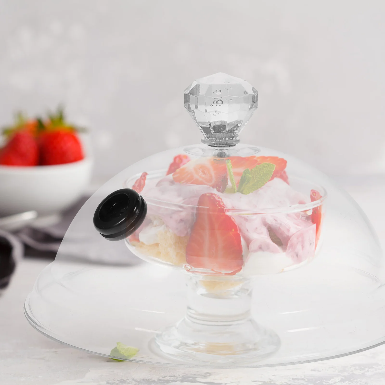

2Pcs Compact Acrylic Food Covers Heat Resistant and Cold Resistant for Cakes and Snacks Cake Cover Smoke Cover