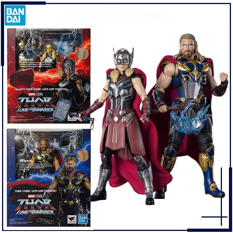 Original Genuine S.H.Figuarts SHF Love and Thunder Thor Odinson Jane Foster Bandai Anime Model Toys Action Figure Collectible