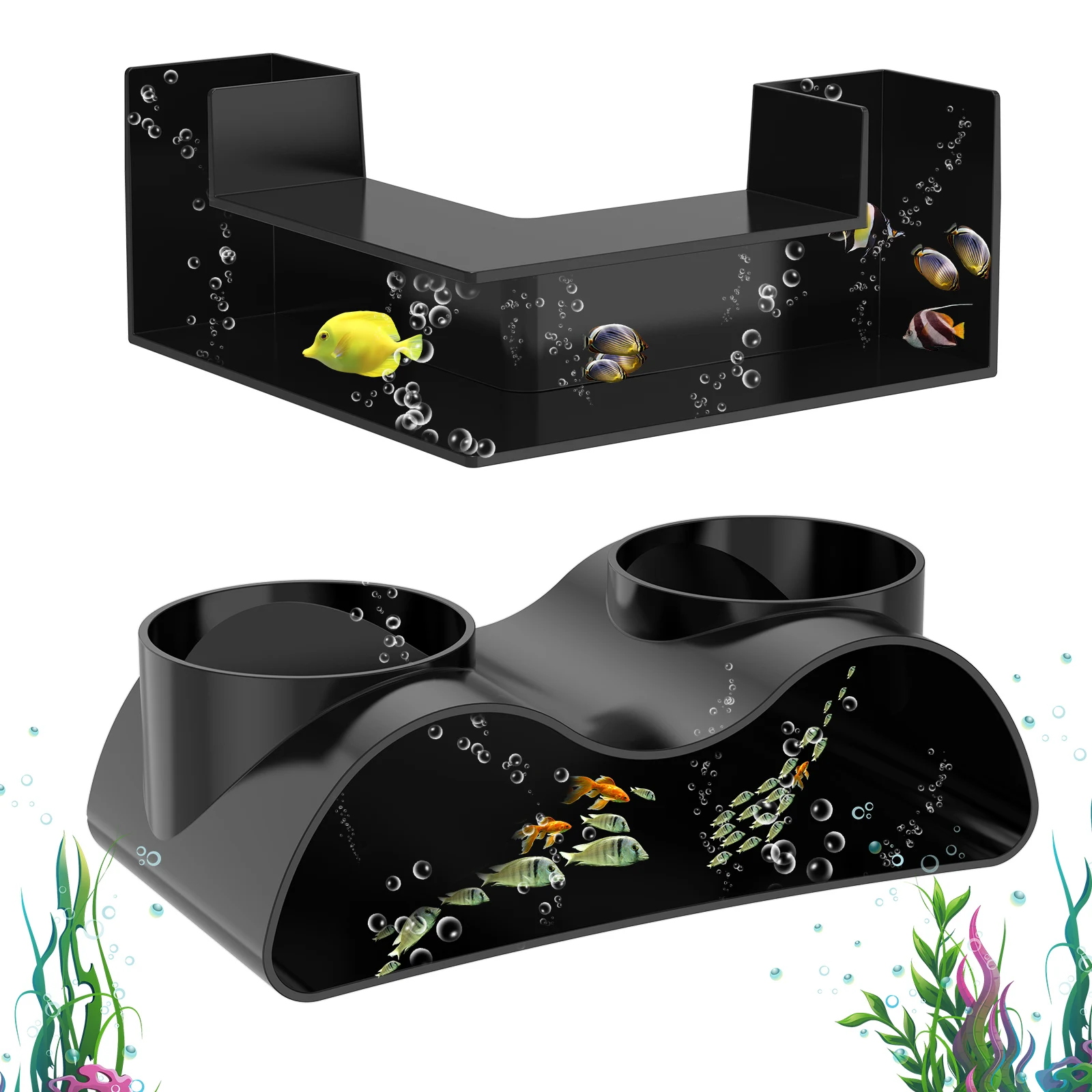 

2PCS Fish Shrimp Hides Cave Aquarium Tunnel Underground Corner Shelter Aquarium Fish Tank Decoration Fish Shrimp Concealed Room