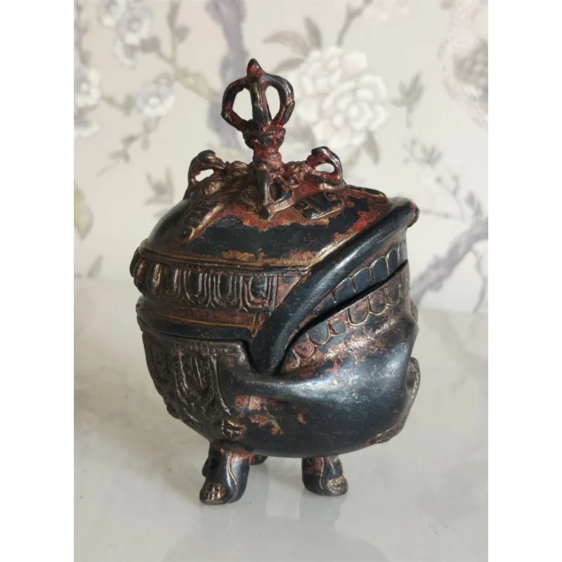 Tantric Tibetan Topping with Toba Gaba Bowl Vajra Dharma Protector Water skull