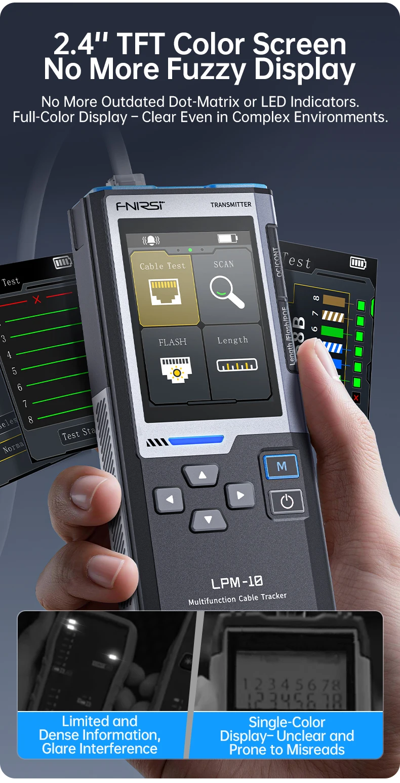 FNIRSI LPM-10A Smart Cable Locator RJ45 RJ11 Line Tracker Längentest Flash Port Anti-Interferenz-Tool für Reparatur und Wartung – Detail 10