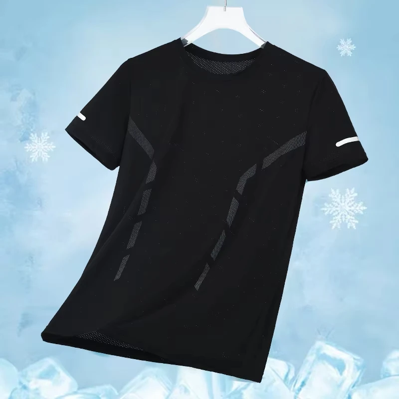 

New Sports Quick Dry Men's T-shirt Summer Men Basketball Gym Clothing Breathable Lightweight Plus Size O-neck Short Sleeve Tops