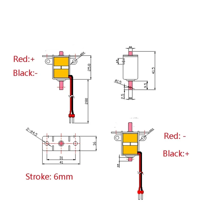 DC 12V Solenoid Electromagnet Self-holding Suction Push-Pull Type Electric Solenoid Magnet for Electric Gun/ Charging Station