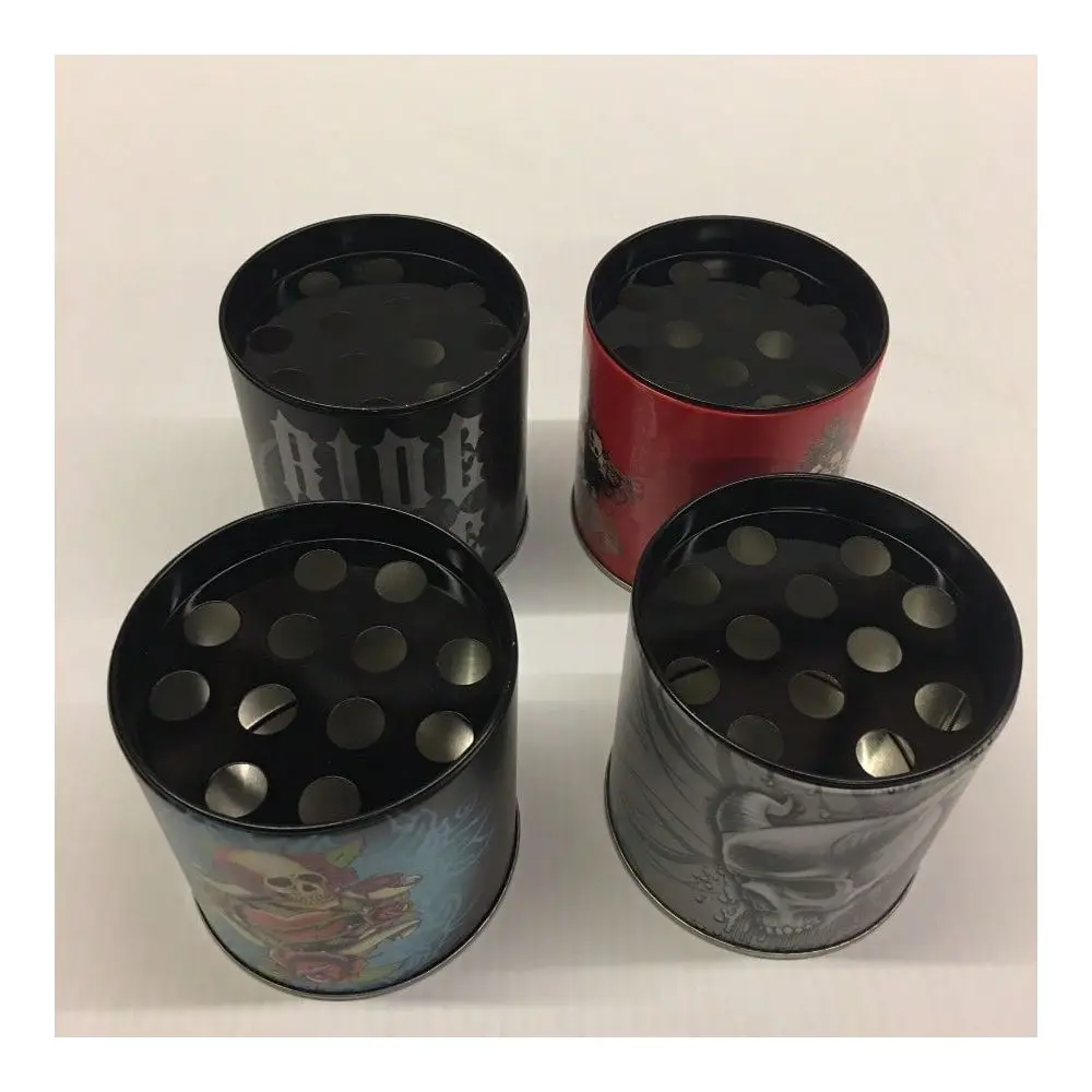 

CAN WITH REMOVABLE LID W BIKER DESIGNS 4Pcs