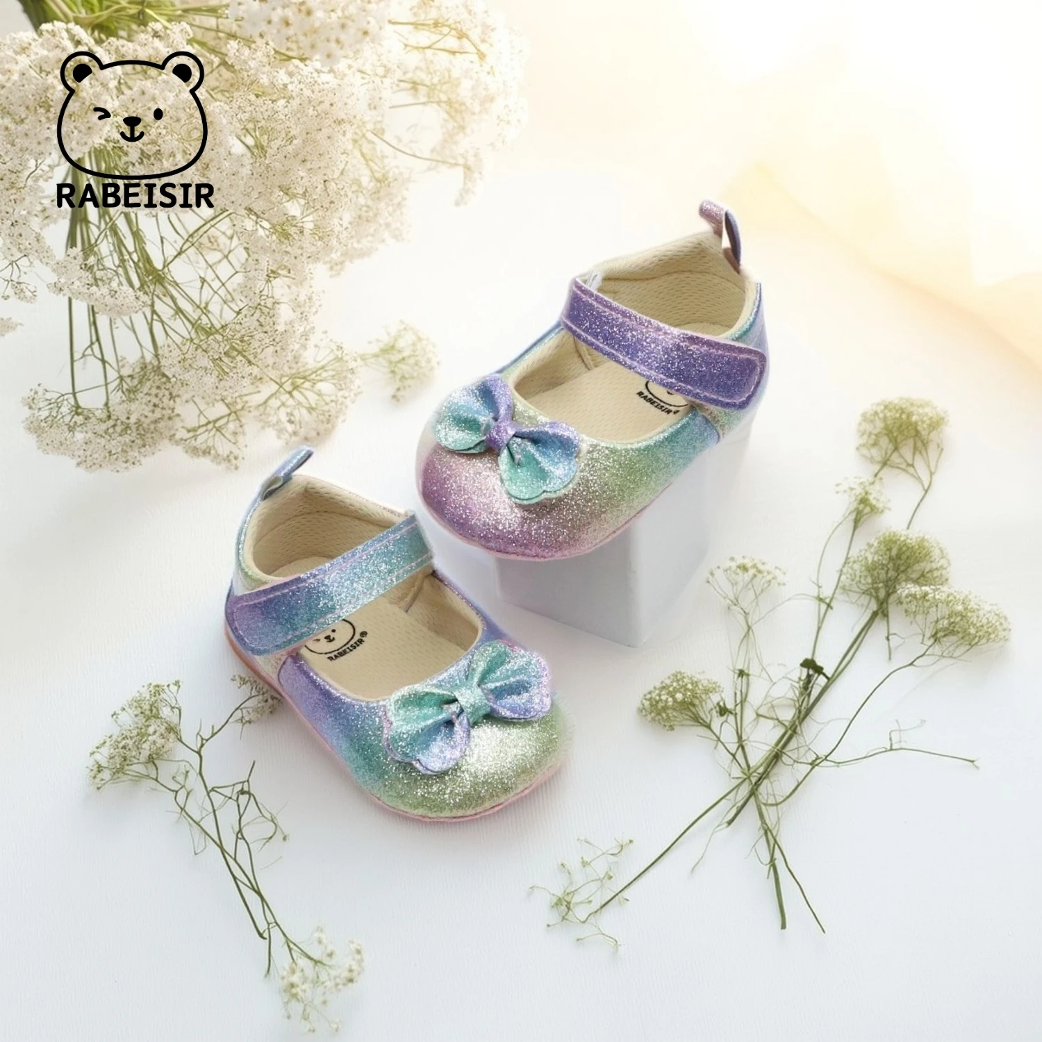 أحذية الأميرة للفتيات الصغيرات أحذية عيد الميلاد من عمر 0 إلى 18 شهرًا أحذية مشي للأطفال بفيونكة عصرية حلوة