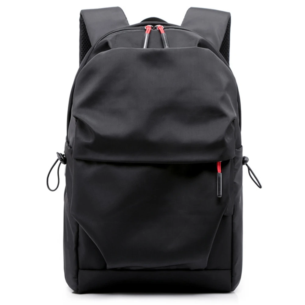 Pure Color Simple Waterproof Backpack Computer Backpack Student School Bag Leisure Travel Bag Small Black