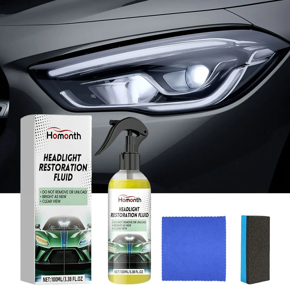 Kit de líquido de mantenimiento de renovación de faros, pulidor de faros, reparación de faros, limpiador líquido de pulido, accesorios para automóviles, 100ml