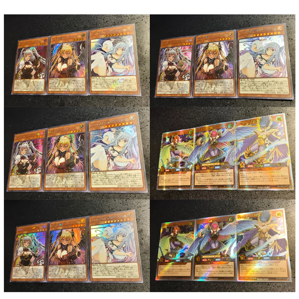 Yu-gi-oh DIY 3 unids/set 2009WCS ojos azules dragón blanco obelisco el tormentador Sky Striker Ace tarjeta coleccionable con purpurina refractante