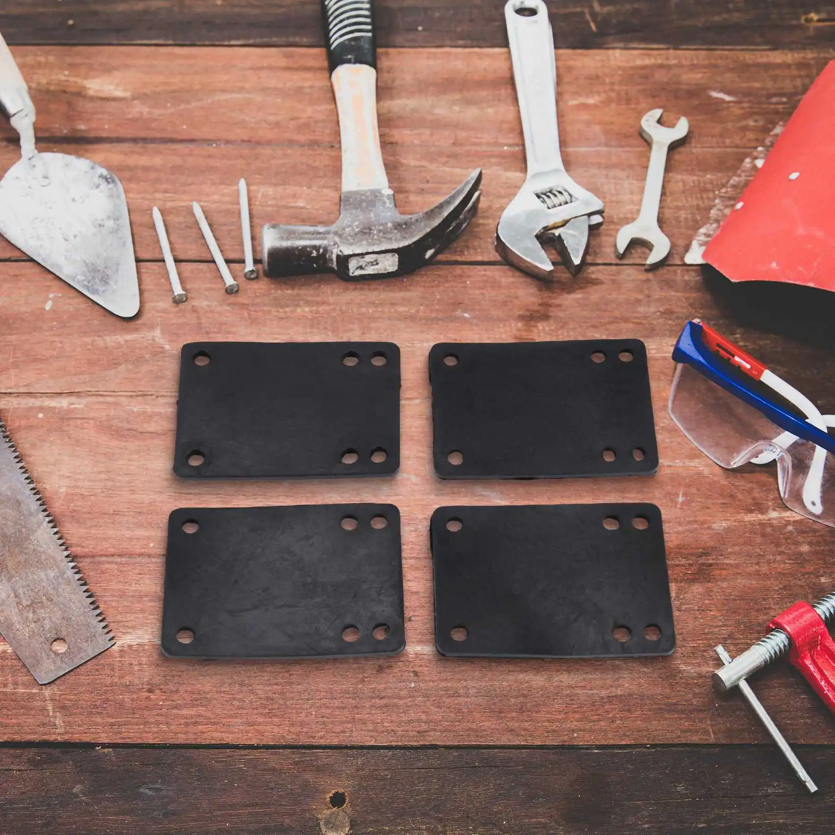 ฮาร์ดแวร์สเก็ตบอร์ด,สเก็ต T-Type เครื่องมือสเก็ตบอร์ด Riser Shock Pads,Shockpads สกรูฮาร์ดแวร์, เครื่องซักผ้าเพลา/ถั่ว/Spacers Rich