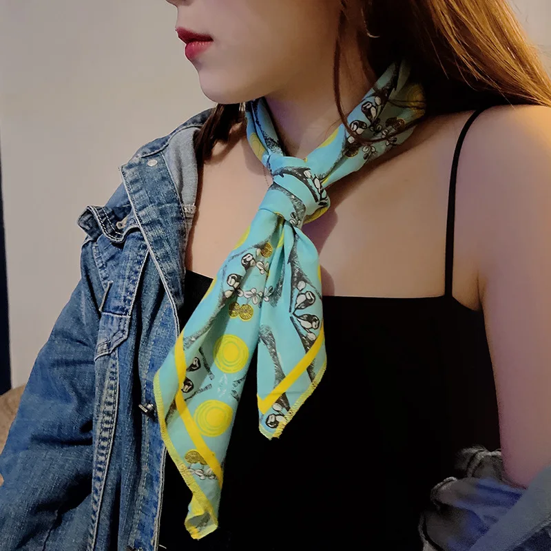 70*70cm Multifunctional Hiking Scarves Sunscreen Sport Scarf Printed Square Handkerchief Tie Silk Scarf Street Hip Hop Turban