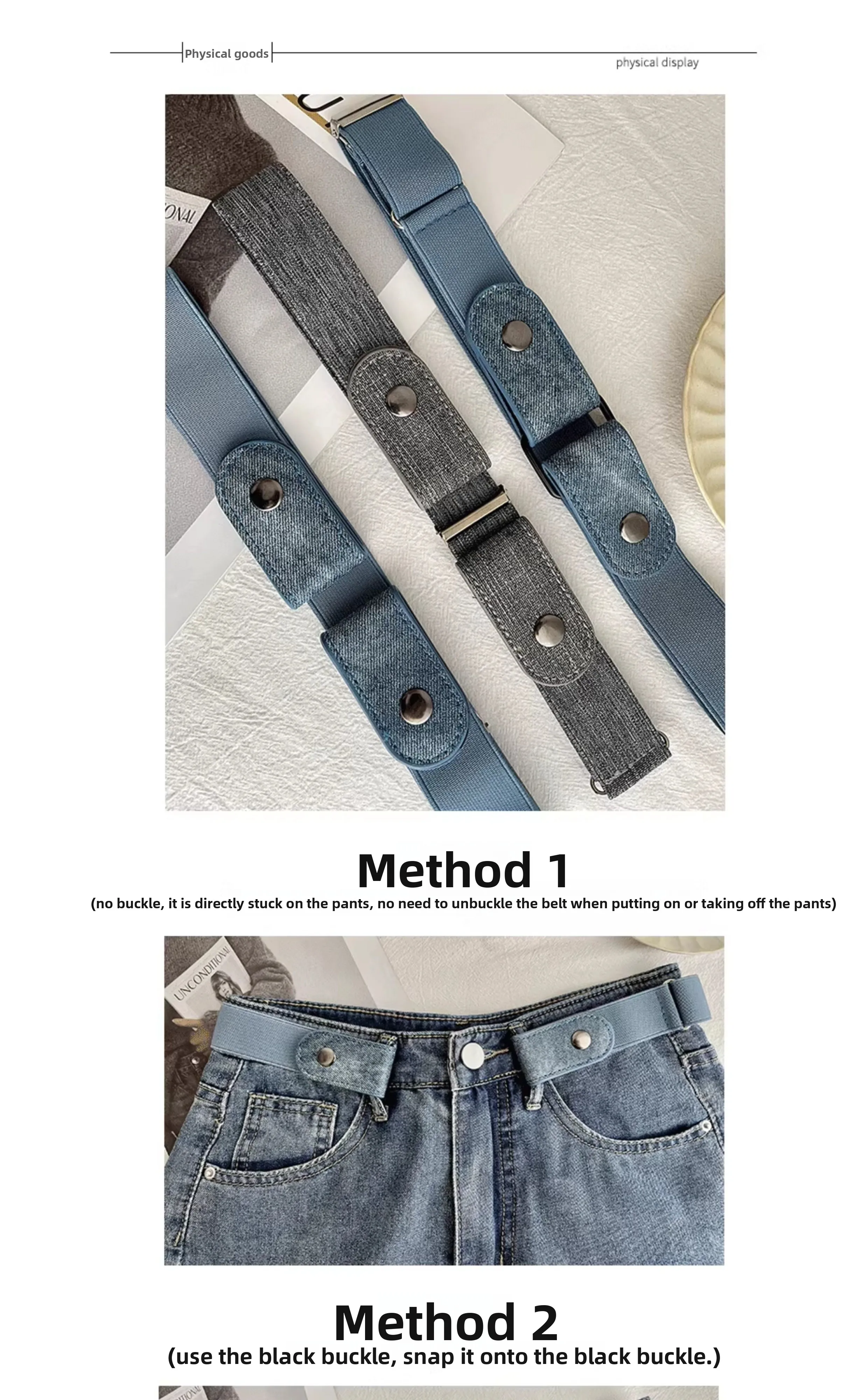 Schnallenloser Gürtel für Männer und Frauen Unsichtbarer Elastischer Gürtel Verstellbare Schnalle Dehnbarer Gürtel Taillengürtel für Jeans Hosen – Detail 3