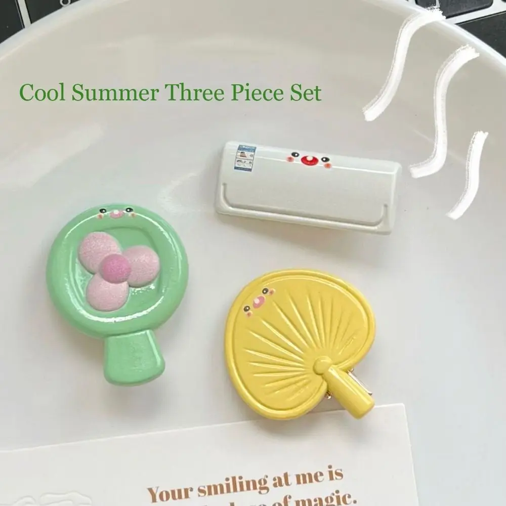 Mini Air Conditioner Summer Fan Hairpin Simulated Fan Cute Children Hairpin Headwear Side Barrettes Cute Hair Clip Streetwear