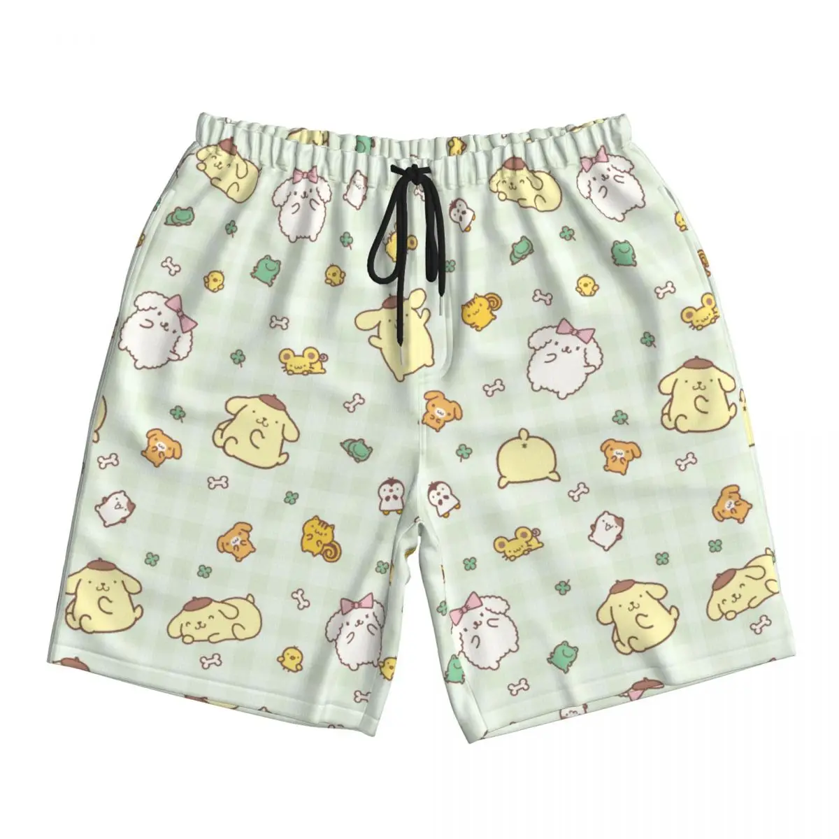 

Ледяное лето, мужские шорты с героями мультфильмов Kawaii Pompompurin Pochacco, женские плавки, пляжные шорты с принтом, повседневные спортивные штаны для отпуска