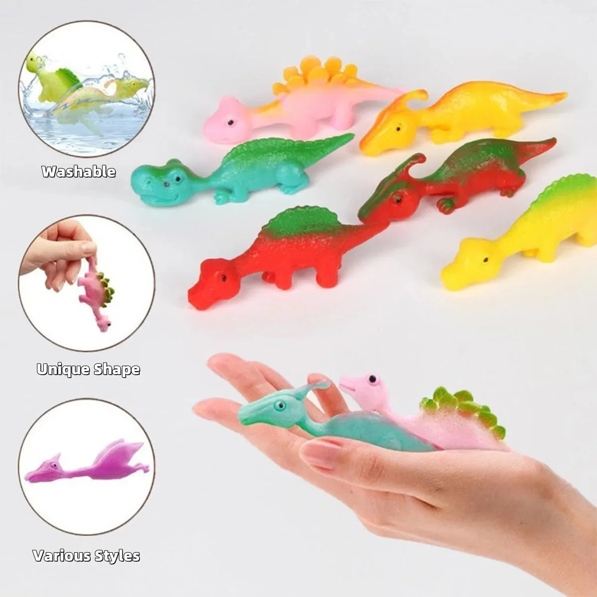 

5-20Pcs Dinosaur Catapult Toys - Colorful Finger Flick Game for Kids Parties, Baby Showers, Christmas & Carnival Giveaways