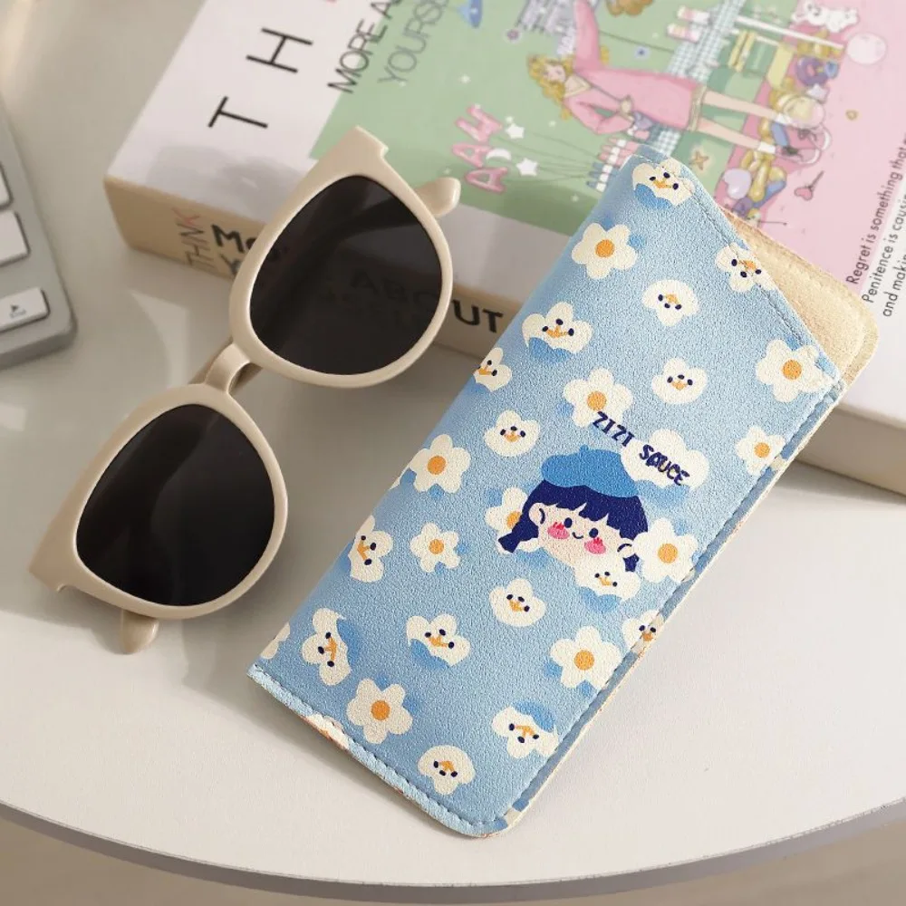 

New PU Leather Glasses Bag Cartoon Soft Eyeglasses Protective Cover Reading Glasses Pouch Sunglasses