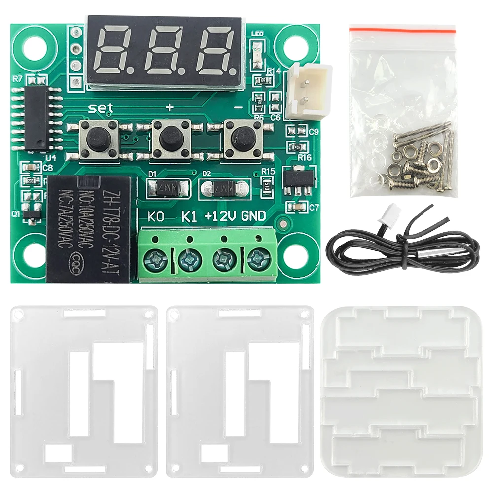 Hochpräzises digitales Thermostatmodul XH-W1209 mit 3-Bit-LED, roter digitaler Röhrenanzeige, Temperaturregelung, Schalterplatine