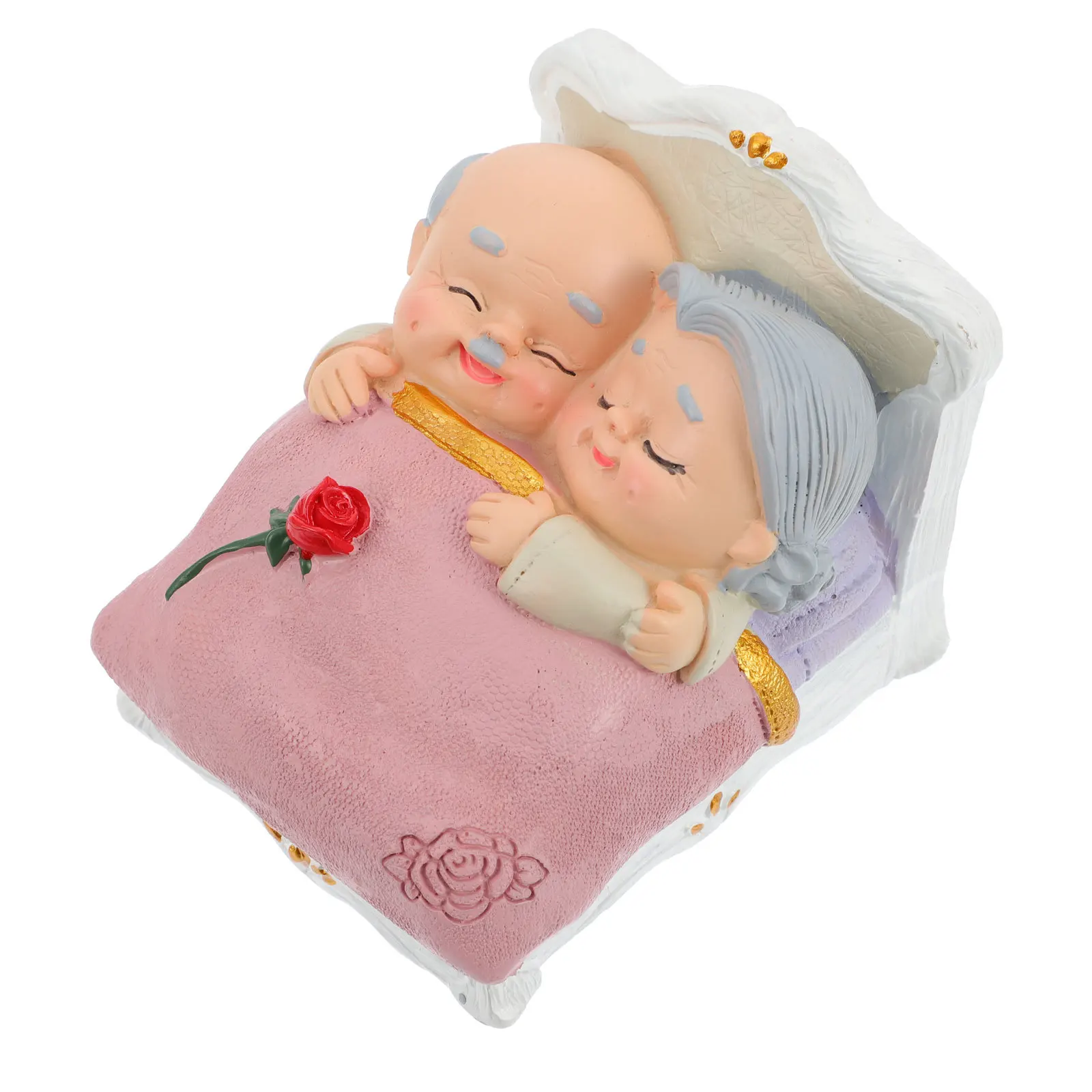

Resin Elderly Couple Figurines Desktop Ornament Valentines Day Gift Resin Craft Statue Decoration Elderly Couple Statue