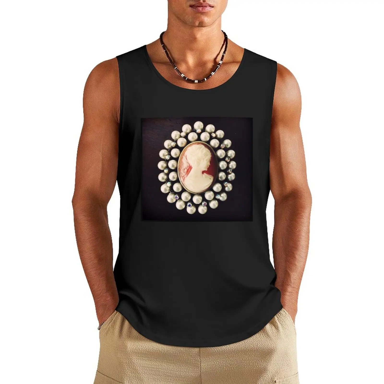 Classic Vintage Cameo - Art Photo - Jewelry Inspired Gift Tank Top T-shirt men t-shirts for men