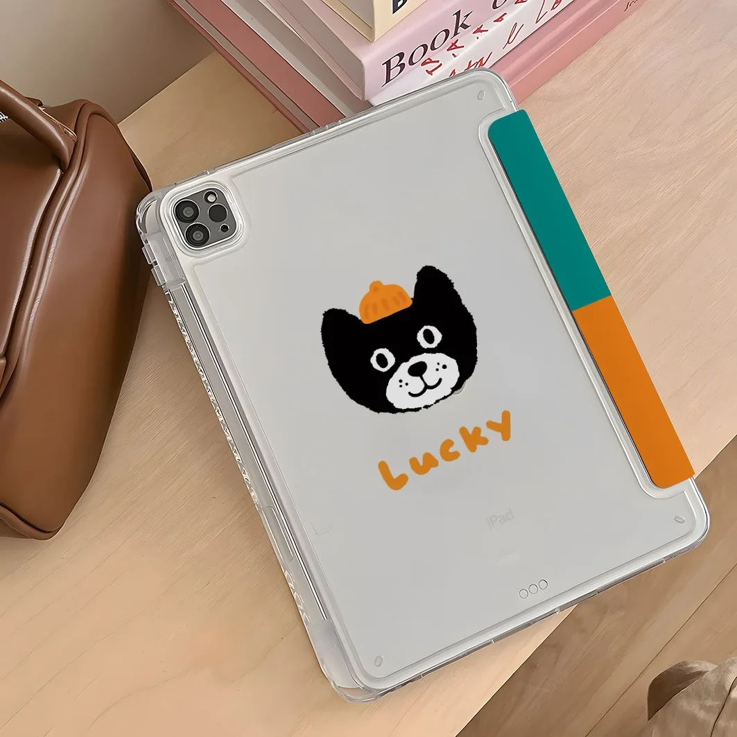 Black Kitten Pen Slot Tablet Case For Mini7 6 iPad Pro 2024 2022 2021 2020 2019 2018 2017 11 10 9 8 7 6 5 Air7 6 5 4 3 2 1 Cover