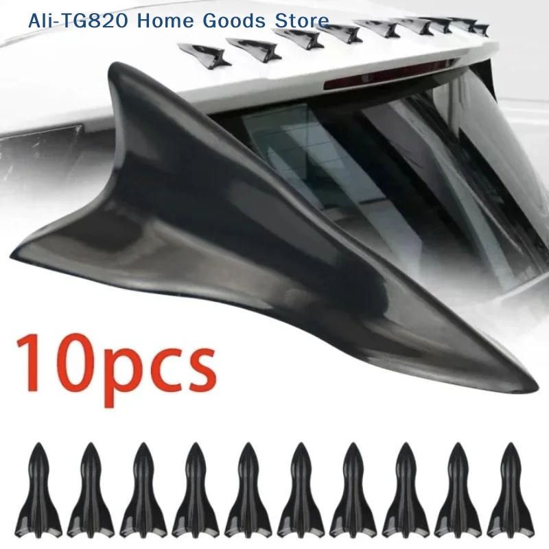 [TG820]10Pcs Rear Roof Shark Fins Spoiler Wing Kit Universal Car Roof Spoiler Bumper Spoiler Shark Fin Diffuser Vortex Generator